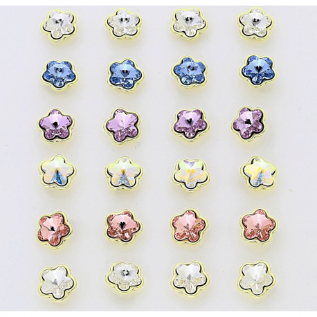 14k KOLCZYKI POZŁACANE 7 MM MIX KOLORÓW CRYSTAL XUPING 87785