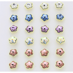 14k KOLCZYKI POZŁACANE 7 MM MIX KOLORÓW CRYSTAL XUPING 87786