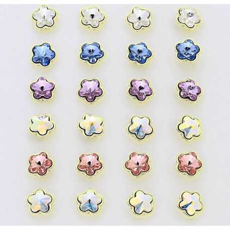 14k KOLCZYKI POZŁACANE 7 MM MIX KOLORÓW CRYSTAL XUPING 87787