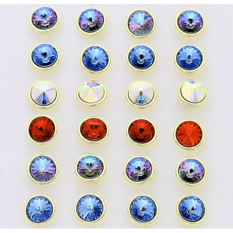 14k KOLCZYKI POZŁACANE 8 MM MIX KOLORÓW CRYSTAL XUPING 87788