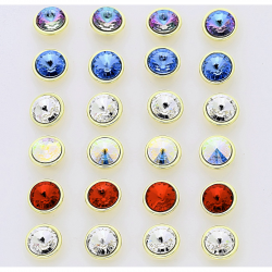 14k KOLCZYKI POZŁACANE 8 MM MIX KOLORÓW CRYSTAL XUPING 87793