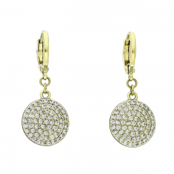 14k KOLCZYKI POZŁACANE 30/13 MM BRYLANTOWE KRĘGI XUPING 87794