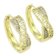 14k KOLCZYKI POZŁACANE 24/8 MM GRECKIE KOŁA Z BRYLANTAMI XUPING 87798