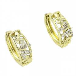 14k KOLCZYKI POZŁACANE 15/6 MM KÓŁKA TRZY MOTYLKI XUPING 87800