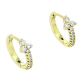 14k KOLCZYKI POZŁACANE 13/5 MM KÓŁKA Z BRYLANTAMI XUPING 87807
