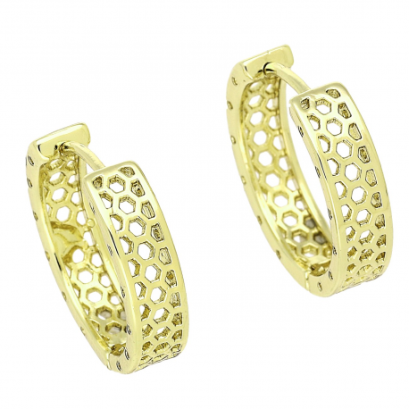 14k KOLCZYKI POZŁACANE 19/5 MM AŻUROWE ZŁOTE KÓŁKA XUPING 87811