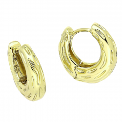 14k KOLCZYKI POZŁACANE 16/5 MM ZŁOTE TRADYCYJNE POMARSZCZONE XUPING 87813