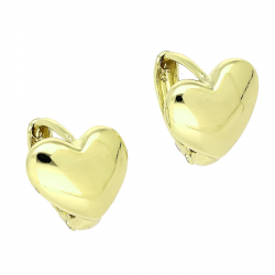 14K KOLCZYKI POZŁACANE 13/11 MM ZŁOTE SERCA XUPING 87817