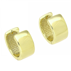 14K KOLCZYKI POZŁACANE 14/8 MM ZŁOTE KÓŁKA SZEROKIE XUPING 87821