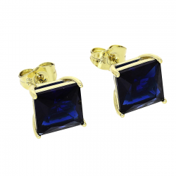 14K KOLCZYKI POZŁACANE 11 MM SZAFIROWY RADIANT XUPING 87848