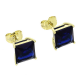 14K KOLCZYKI POZŁACANE 10 MM SZAFIROWY RADIANT XUPING 87849