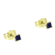 14K KOLCZYKI POZŁACANE 4 MM SZAFIROWY RADIANT XUPING 87850