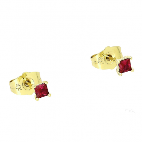 14K KOLCZYKI POZŁACANE 4 MM RUBINOWY RADIANT XUPING 87853