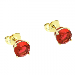 14K KOLCZYKI POZŁACANE 8 MM RUBIN XUPING 87857