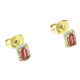 14K KOLCZYKI POZŁACANE 8/5 MM MARKIZKA Z RUBINEM XUPING 87860