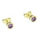 14K KOLCZYKI POZŁACANE 6 MM AMETYST XUPING 87863