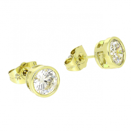 14K KOLCZYKI POZŁACANE 8 MM BRYLANT XUPING 87884