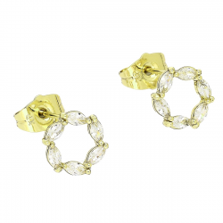 14K KOLCZYKI POZŁACANE 10 MM BRYLANTOWY WIANUSZEK XUPING 87885