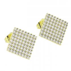 14K KOLCZYKI POZŁACANE 19 MM BRYLANTOWE ROMBY XUPING 87886