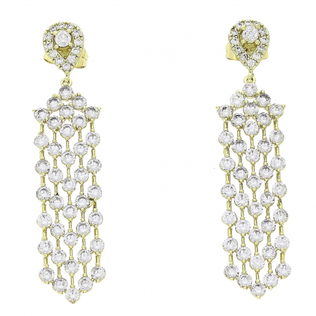 14K KOLCZYKI POZŁACANE 55/12 MM WIECZORNA ELEGANCJA XUPING 87890