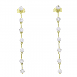 14K KOLCZYKI POZŁACANE 66/4 MM WIECZORNA ELEGANCJA XUPING 87891
