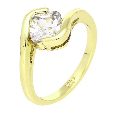14K PIERŚCIONEK POZŁACANY 9 MM ELEGANCJA RADIANTU XUPING 87903