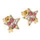 KOLCZYKI POZŁACANE 15 MM ROSE LIGHT CRYSTAL XUPING 87943
