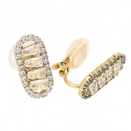 KLIPSY POZŁACANE 19/9 MM BRYLANTOWE XUPING 87951