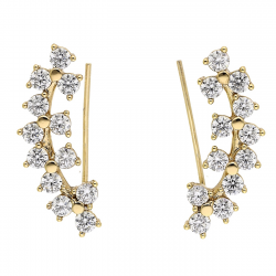 KOLCZYKI POZŁACANE 25/7 MM BRYLANTOWE NAUSZNICE XUPING 87954