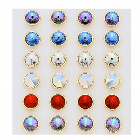 18k KOLCZYKI POZŁACANE 8 MM MIX KOLORÓW CRYSTAL XUPING 87961
