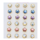 18k KOLCZYKI POZŁACANE 7 MM MIX KOLORÓW CRYSTAL XUPING 87963