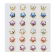 18k KOLCZYKI POZŁACANE 7 MM MIX KOLORÓW CRYSTAL XUPING 87965