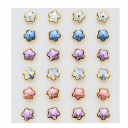 18k KOLCZYKI POZŁACANE 7 MM MIX KOLORÓW CRYSTAL XUPING 87965