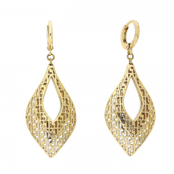 KOLCZYKI POZŁACANE 52/19 MM PODWÓJNY ZŁOTY GRECKI AŻUR XUPING 87967