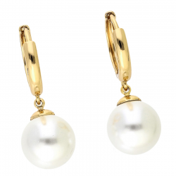 KOLCZYKI POZŁACANE 32/12 MM WISZĄCA PERŁA XUPING 87969