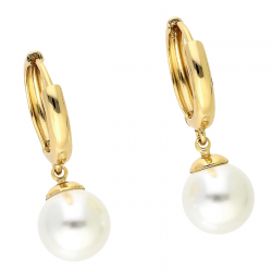 KOLCZYKI POZŁACANE 30/10 MM WISZĄCA PERŁA XUPING 87971