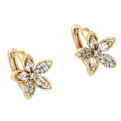 KOLCZYKI POZŁACANE 12 MM BRYLANTOWA MARGERYTKA XUPING 88005