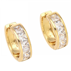 KOLCZYKI POZŁACANE 18/5 MM KÓŁKA Z RADIANTAMI XUPING 88020