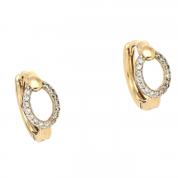 KOLCZYKI POZŁACANE 12/6 MM KÓŁECZKA Z BRYLANCIKAMI XUPING 88025