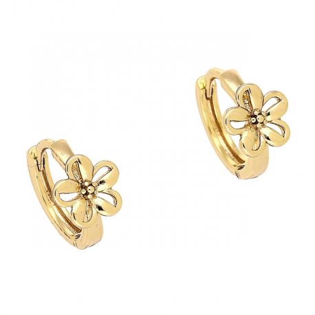 KOLCZYKI POZŁACANE 13/8 MM KÓŁKA ZŁOTE MARGERYTKI XUPING 88033