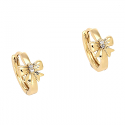 KOLCZYKI POZŁACANE 12/7 MM KÓŁECZKA Z KOKARDKAMI XUPING 88035