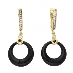 KOLCZYKI POZŁACANE 39/17 MM CERAMIKA XUPING 88045