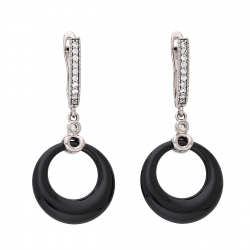 KOLCZYKI PLATYNOWANE 39/17 MM CERAMIKA XUPING 88047