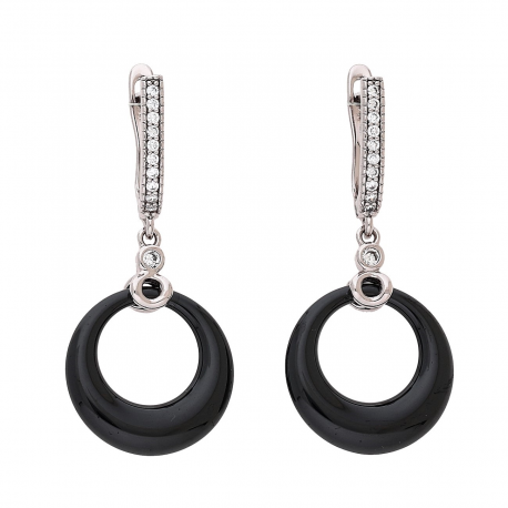 KOLCZYKI PLATYNOWANE 39/17 MM CERAMIKA XUPING 88047