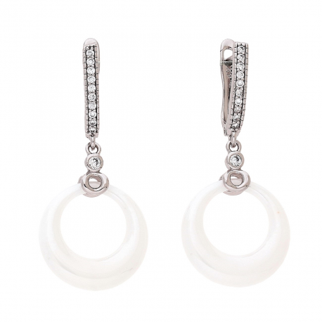 KOLCZYKI PLATYNOWANE 39/17 MM CERAMIKA XUPING 88048