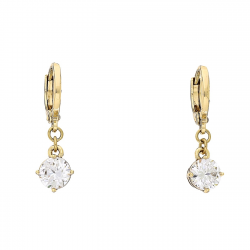 KOLCZYKI POZŁACANE 25/7 MM WISZĄCE BRYLANTY XUPING 88051