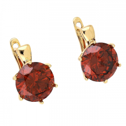 KOLCZYKI POZŁACANE 17/11 MM TRADYCYJNE DUŻY GRANAT XUPING 88052