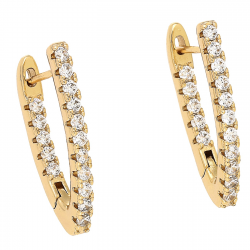 KOLCZYKI POZŁACANE 25/3 MM TRADYCYJNE BRYLANTOWE XUPING 88084