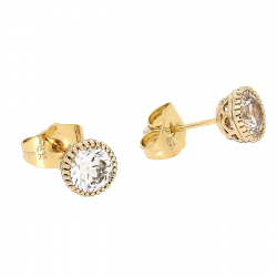 KOLCZYKI POZŁACANE 7 MM BRYLANT XUPING 88086