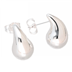 KOLCZYKI PLATYNOWANE ABS 19/11 MM SREBRNA ŁEZKA XUPING 88098